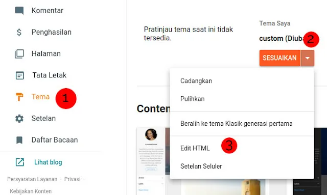 Edit Template HTML